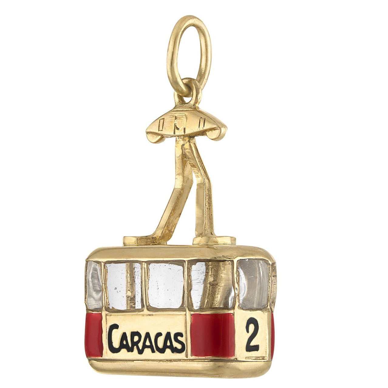 Vintage Caracas Metro Train 14k Gold Charm